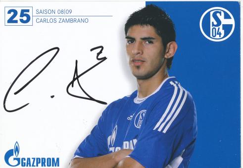 Carlos Zambrano  2008/2009   FC Schalke 04  Fußball Autogrammkarte original signiert 