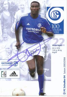 Victor Agali  2003/2004  FC Schalke 04  Fußball Autogrammkarte original signiert 