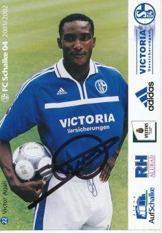 Victor Agali  2001/2002  FC Schalke 04  Fußball Autogrammkarte original signiert 