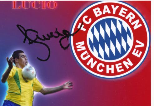 Lucio   FC Bayern München  Fußball Autogramm 13 x 18 cm Foto original signiert 