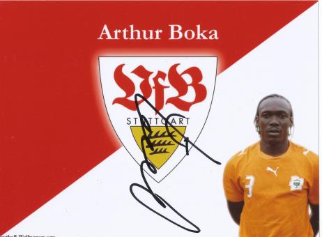 Arthur Boka  VFB Stuttgart  Fußball Autogramm  Foto original signiert 
