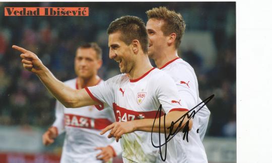 Vedad Ibisevic  VFB Stuttgart  Fußball Autogramm  Foto original signiert 