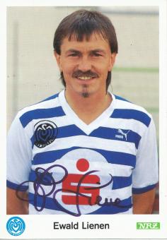 Ewald Lienen  MSV Duisburg  Fußball Autogrammkarte original signiert 