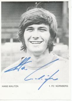 Hans Walitza  70er  FC Nürnberg  Fußball Autogrammkarte original signiert 