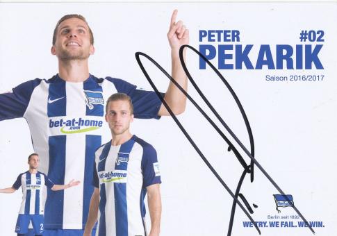 Peter Pekarik  2016/2017  Hertha BSC Berlin  Fußball Autogrammkarte original signiert 