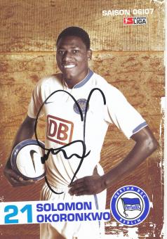 Solomon Okoronkwo  2006/2007  Hertha BSC Berlin  Fußball Autogrammkarte original signiert 