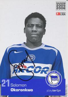 Solomon Okoronkwo  2005/2006  Hertha BSC Berlin  Fußball Autogrammkarte original signiert 