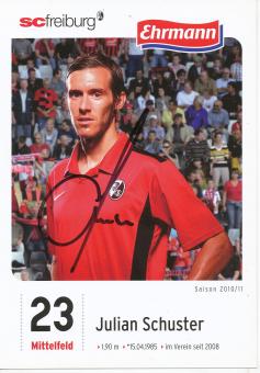 Julian Schuster  2010/2011  SC Freiburg  Fußball Autogrammkarte original signiert 