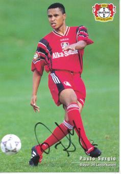 Paulo Sergio  1996/1997  Bayer 04 Leverkusen  Fußball Autogrammkarte original signiert 