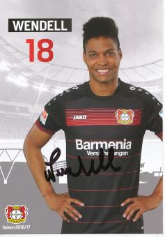 Wendell  2016/2017  Bayer 04 Leverkusen  Fußball Autogrammkarte original signiert 