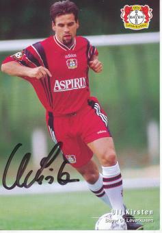 Ulf Kirsten  1996/1997  Bayer 04 Leverkusen  Fußball Autogrammkarte original signiert 
