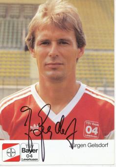 Jürgen Gelsdorf  1.8.1989   Bayer 04 Leverkusen  Fußball Autogrammkarte original signiert 