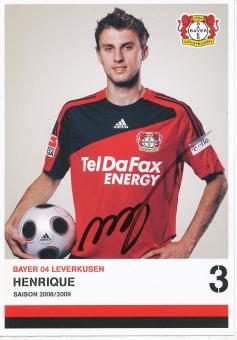Henrique  2008/2009   Bayer 04 Leverkusen  Fußball Autogrammkarte original signiert 