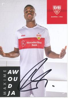 Maxime Awoudja  2019/2020  VFB Stuttgart  Fußball Autogrammkarte original signiert 