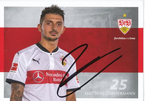 Matthias Zimmermann  2017/2018   VFB Stuttgart  Fußball Autogrammkarte original signiert 