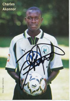 Charles Akonnor  VFL Wolfsburg  Fußball Autogrammkarte original signiert 