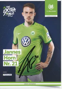 Jannes Horn  2016/2017   VFL Wolfsburg  Fußball Autogrammkarte original signiert 