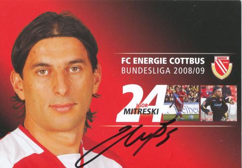 Igor Mitreski   2008/2009  FC Energie Cottbus  Fußball Autogrammkarte original signiert 