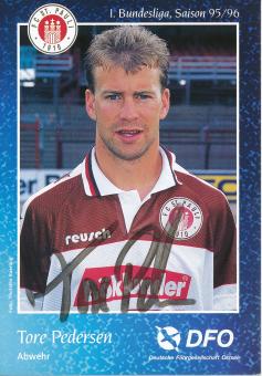 Tore Pedersen  1995/1996   FC St Pauli  Fußball Autogrammkarte original signiert 