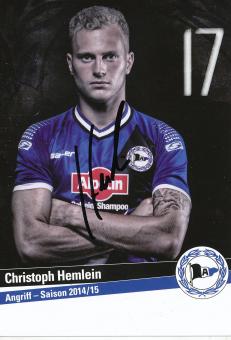 Christoph Hemlein  2014/2015   DSC Arminia Bielefeld   Fußball Autogrammkarte original signiert 
