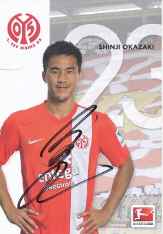 Shinji Okazaki   FSV Mainz 05   Fußball Autogrammkarte original signiert 