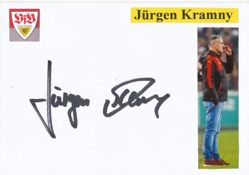 Jürgen Kramny  VFB Stuttgart   Fußball Autogramm Karte  original signiert 