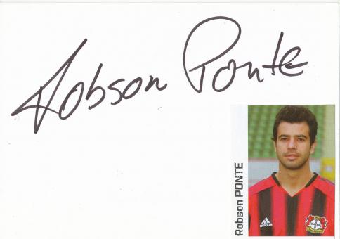 Robson Ponte  Bayer 04 Leverkusen  Fußball Autogramm Karte  original signiert 