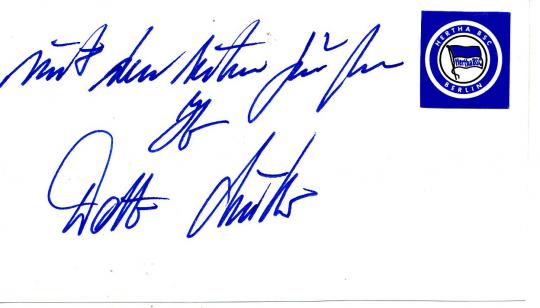 Walter Müller  Hertha BSC Berlin  Fußball Autogramm Blatt  original signiert 