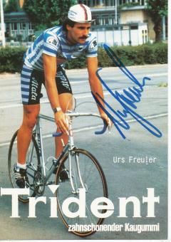 Urs Freuler  Schweiz   Radsport  Autogrammkarte  original signiert 