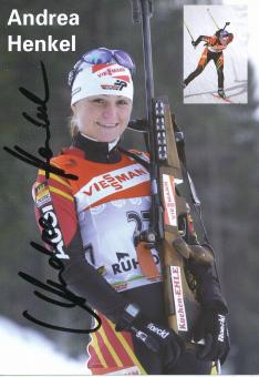 Andrea Henkel   Biathlon  Autogrammkarte original signiert 