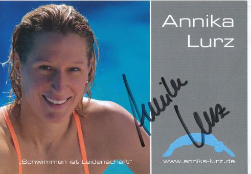 Annika Lurz  Schwimmen  Autogrammkarte original signiert 