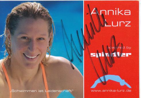 Annika Lurz  Schwimmen  Autogrammkarte original signiert 