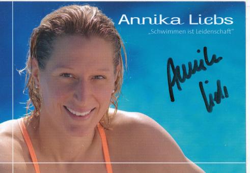 Annika Liebs  Schwimmen  Autogrammkarte original signiert 