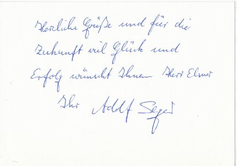 A 85118 Adolf Seger Autogrammkarte Orginal Signiert Ringen
