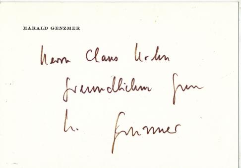 Harald Genzmer † 2007   Komponist  Klassik  Musik Autogramm Karte  original signiert 