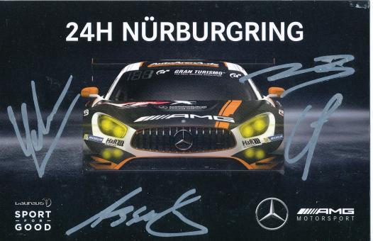 Assenheimer & Bastian & Buurman & Piana   Mercedes  Auto Motorsport  Autogrammkarte  original signiert 