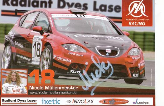 Nicole Müllenmeister  Seat   Auto Motorsport  Autogrammkarte  original signiert 