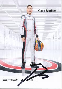 Klaus Bachler  Porsche  Auto Motorsport  Autogrammkarte  original signiert 