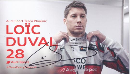 Loic Duval  Audi  Auto Motorsport  Autogrammkarte  original signiert 