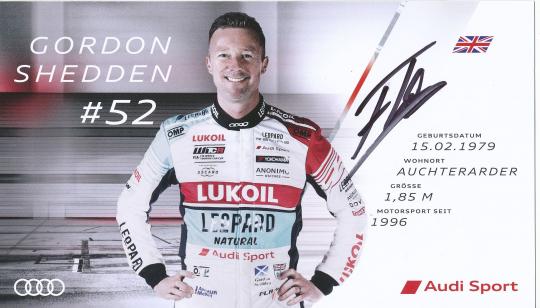 Gordon Shedden  Audi  Auto Motorsport  Autogrammkarte  original signiert 