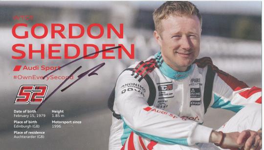 Gordon Shedden  Audi  Auto Motorsport  Autogrammkarte  original signiert 