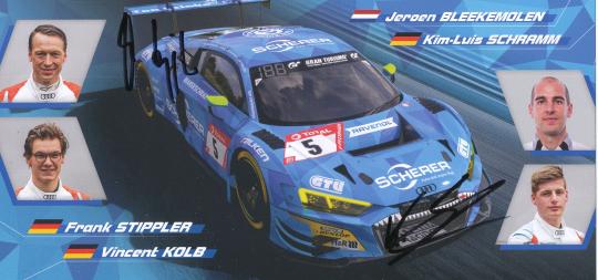 Frank Stippler & Kim Luis Schramm  Audi  Auto Motorsport  Autogrammkarte  original signiert 