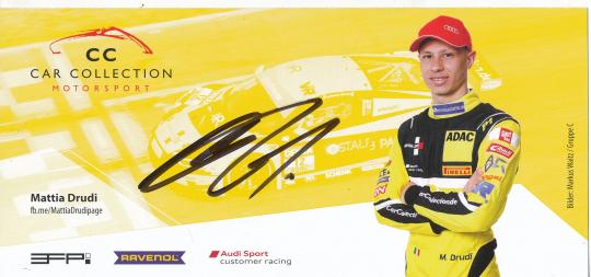 Mattia Drudi  Audi  Auto Motorsport  Autogrammkarte  original signiert 