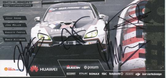 Wittmann & Farfus & Krohn & Jörg Müller   BMW  Auto Motorsport  Autogrammkarte  original signiert 