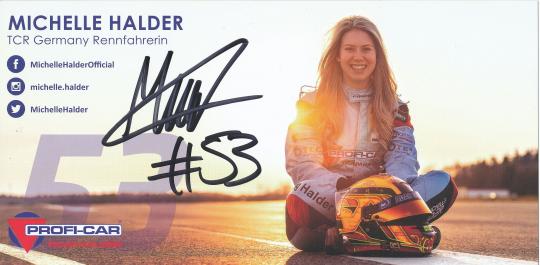 Michelle Halder  Auto Motorsport  Autogrammkarte  original signiert 