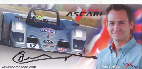 Ben Collins  Auto Motorsport  Autogrammkarte  original signiert 