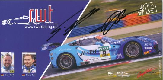 Sven Barth & David Jahn   Auto Motorsport  Autogrammkarte  original signiert 