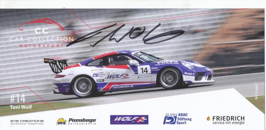 Toni Wolf  Auto Motorsport  Autogrammkarte  original signiert 