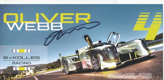Oliver Webb  Auto Motorsport  Autogrammkarte  original signiert 