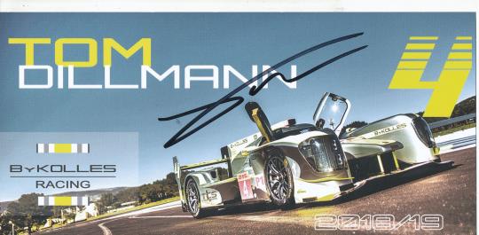 Tom Dillmann  Auto Motorsport  Autogrammkarte  original signiert 